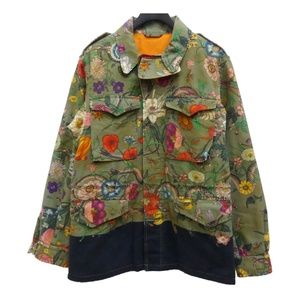 GUCCI NEW FLORA SNAKE PRINT QUILTED PARKA